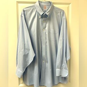 Brooks Brothers men’s blue button down, non iron dress shirt.